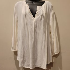 ANN TAYLOR women's beige long sleeves flowy Blouse top Size XL